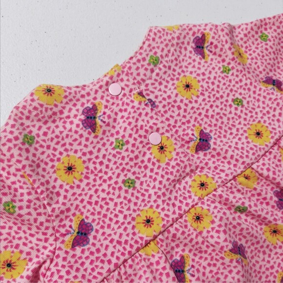 NWT Vintage Baby Bubble Romper Creeper New Girls 6 - 9 M Pink Butterfly Flower - Picture 5 of 11